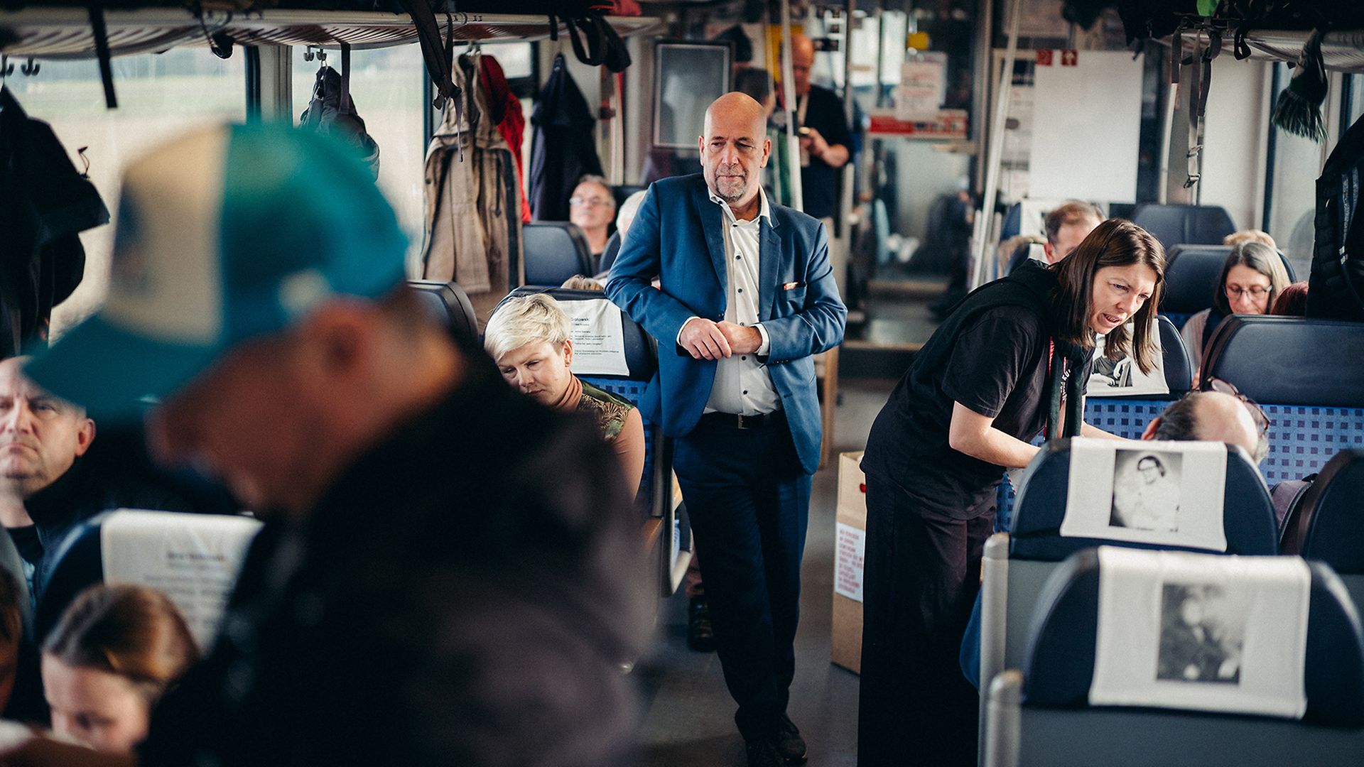 Blick in ein Abteil des Kulturzugs