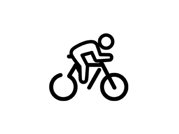 Icon: Figur auf Fahrrad